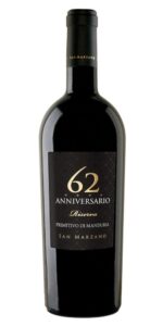 SAN MARZANO „62” ANNIVERSARIO PRIMITIVO DI MANDURIA RISERVA 2019 APULIA D.O.P.